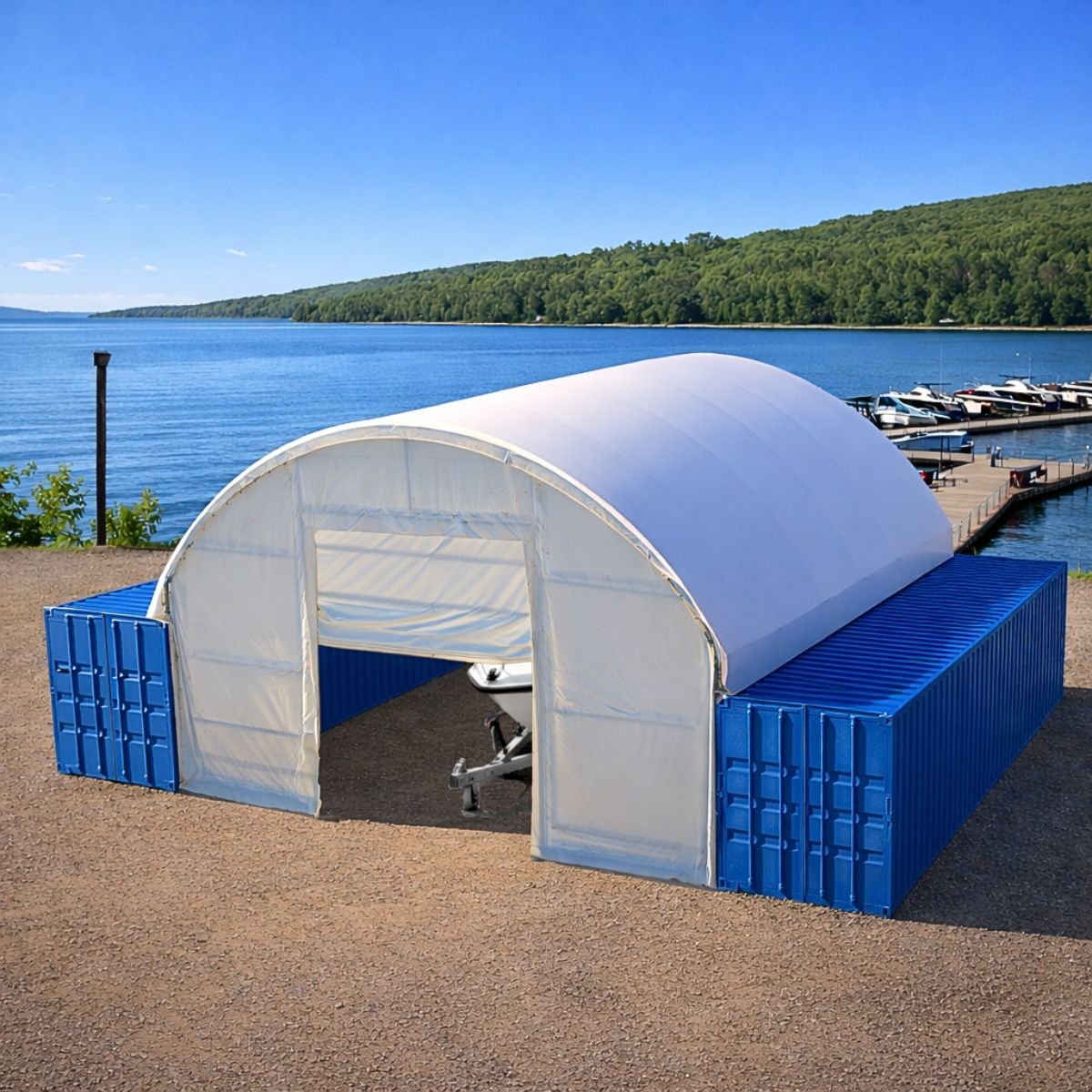 Container Überdachung CU10x12 m - obrazek 2