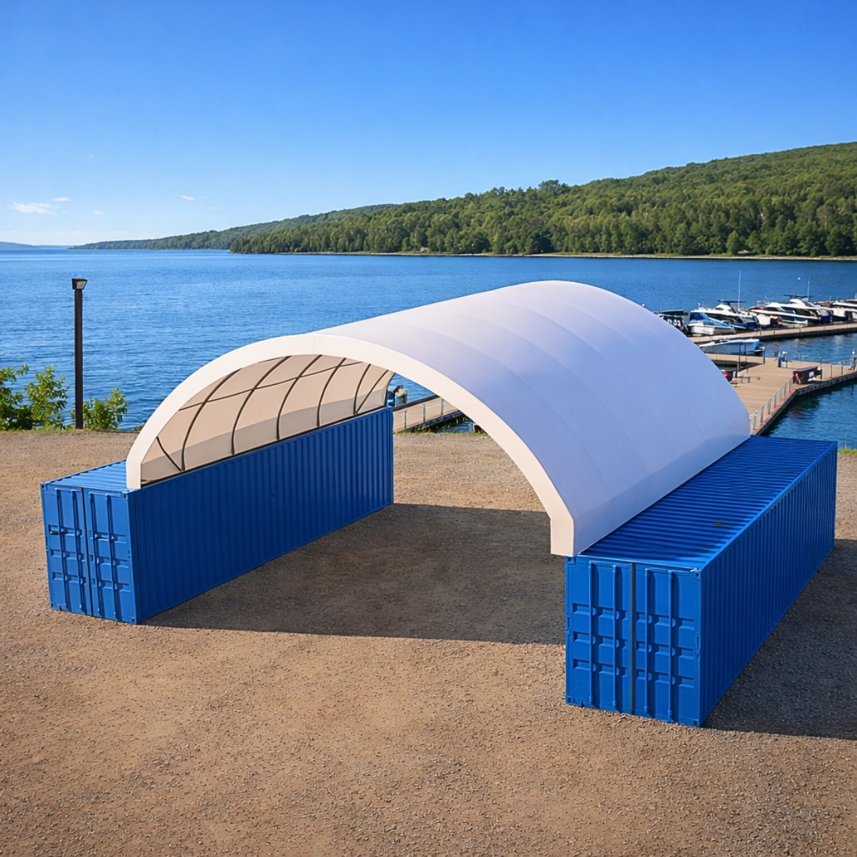 Container Überdachung CU10x12 m - obrazek 3